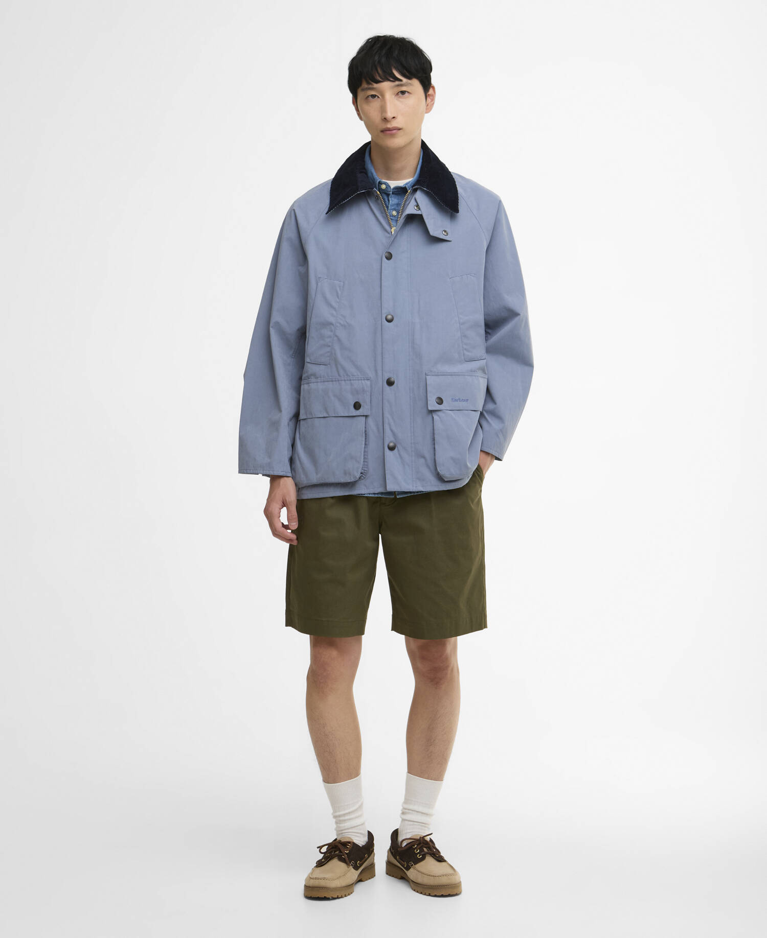 Peached Oversized Bedale Casual Jacket Washed Blue image number 1
