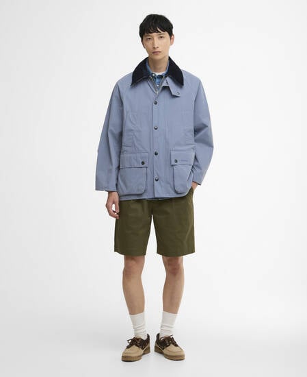 Peached Oversized Bedale Casual Jacket Washed Blue