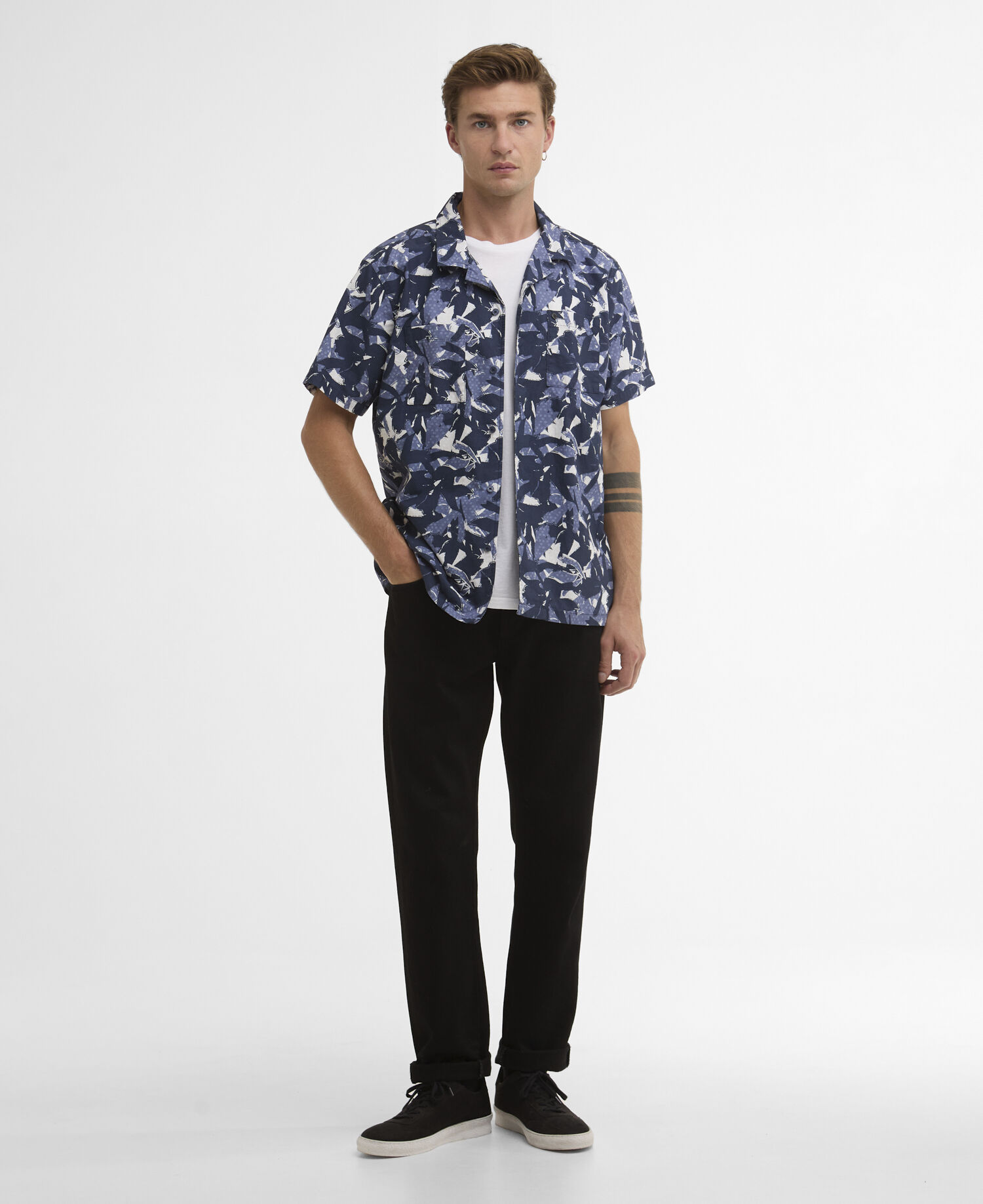 Chappel Printed Short-Sleeved Shirt Navy