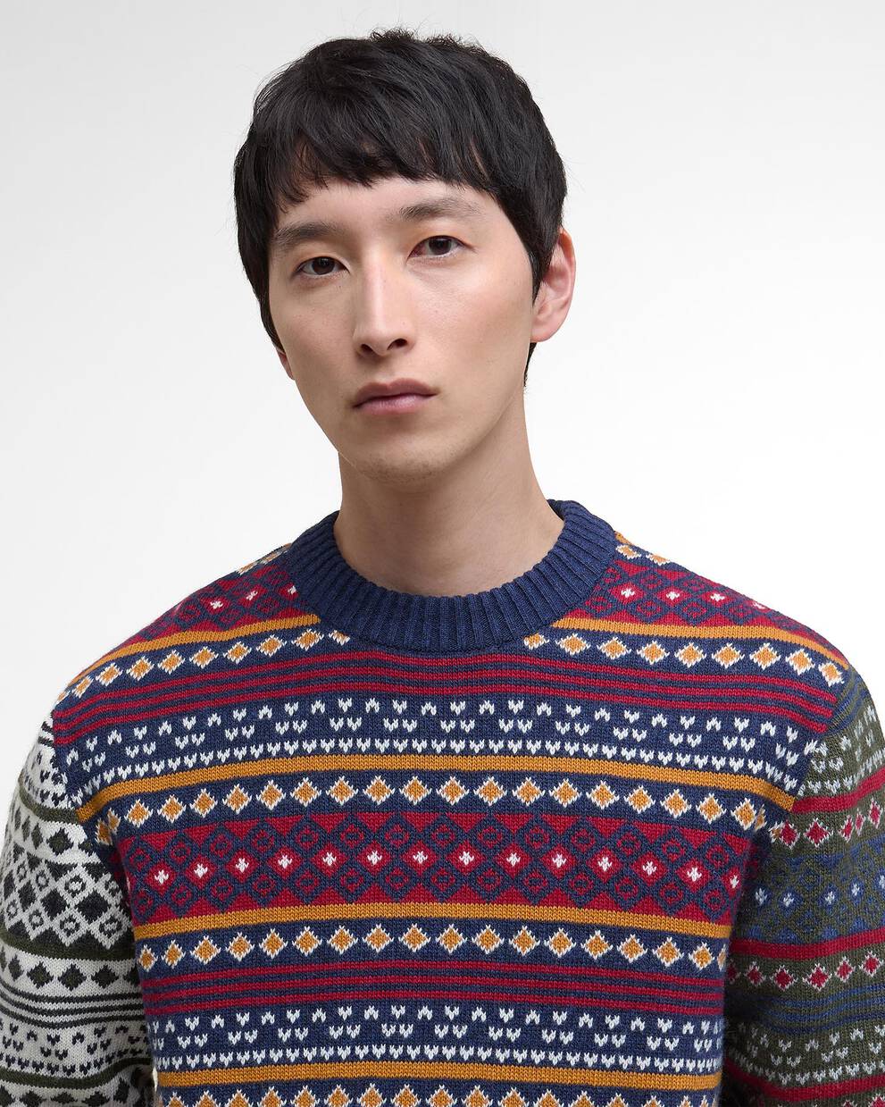 Patchwork Fair Isle Crew Neck Jumper