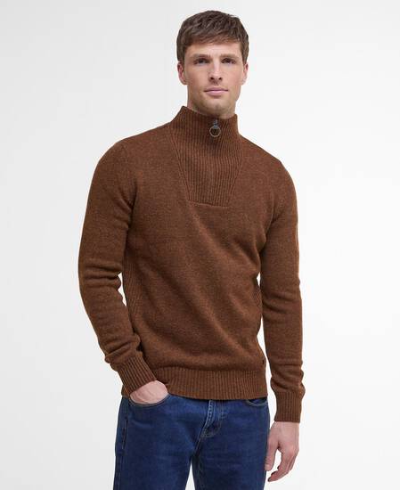 Nelson Essential Half-Zip Jumper Dark Sand