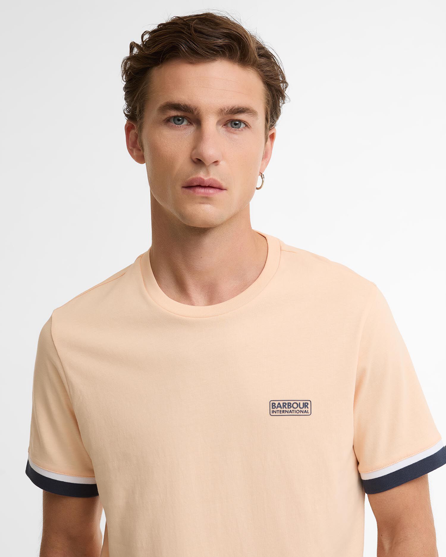Deep Cuff Evan Tipped T-Shirt Bleached Apricot