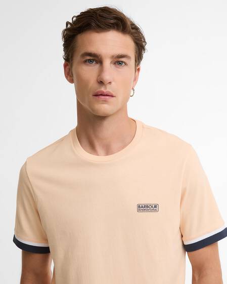 Deep Cuff Evan Tipped T-Shirt Bleached Apricot