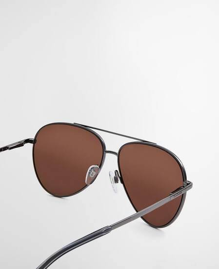 Round Aviator Sunglasses Gun Metal