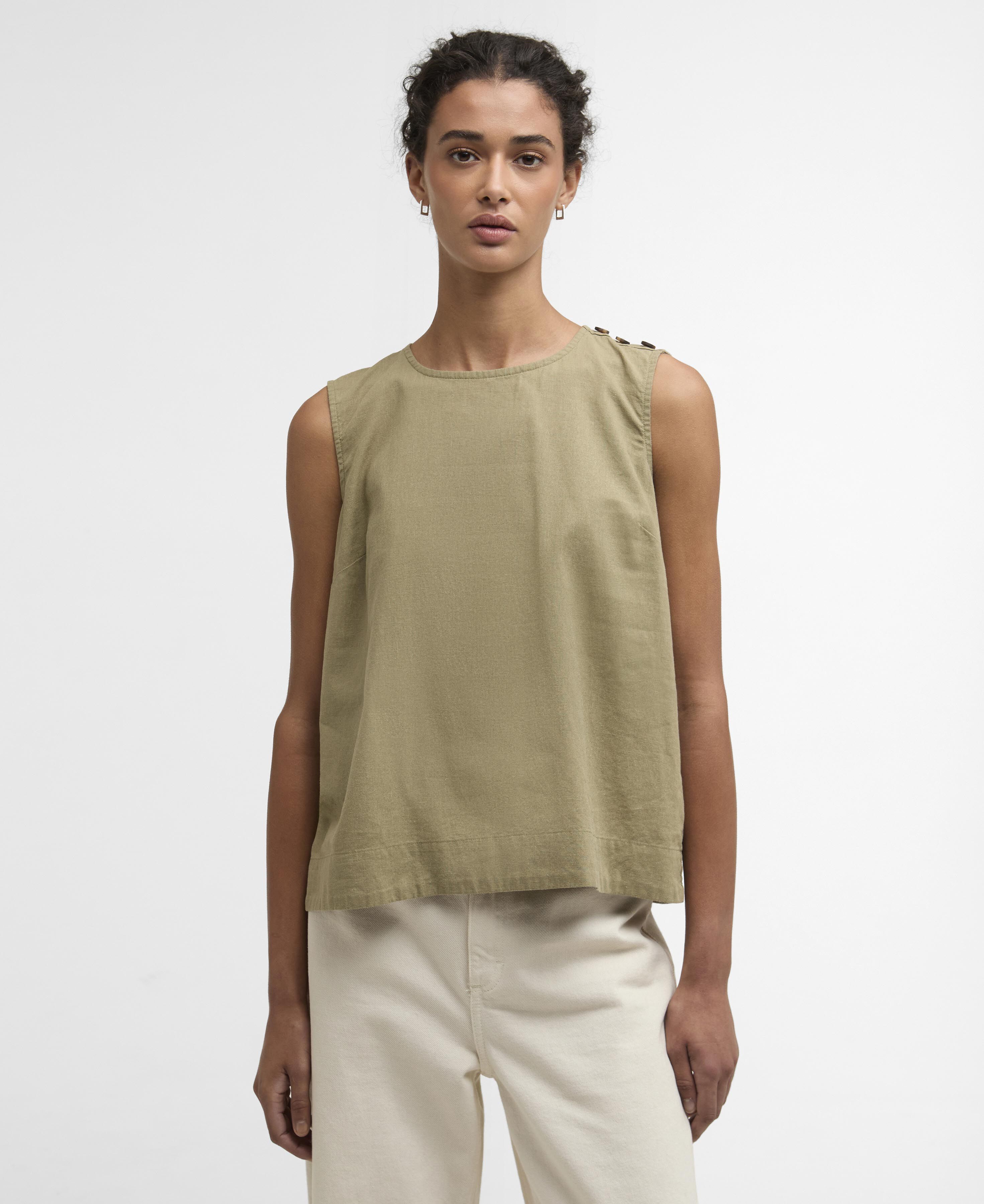 Josie Sleeveless Blouse Bleached Olive