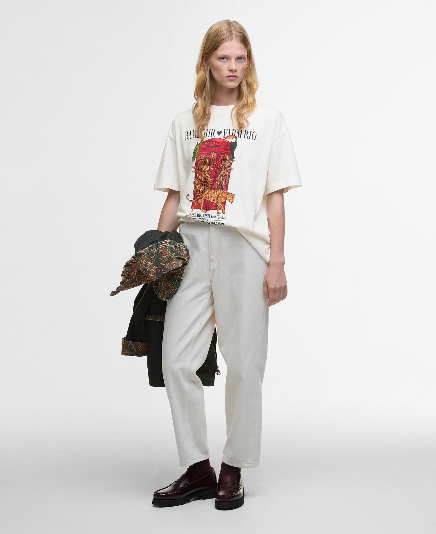 Barbour FARM Rio Maria Clara Graphic T-Shirt Off White
