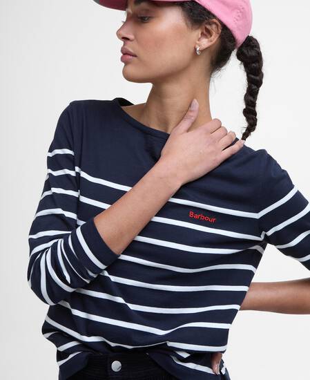 Bradley Striped Long-Sleeved T-Shirt Navy Stripe