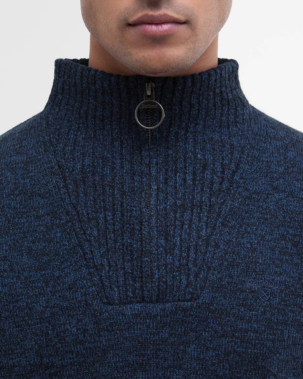 Maglione con mezza zip in lana d'agnello Essential