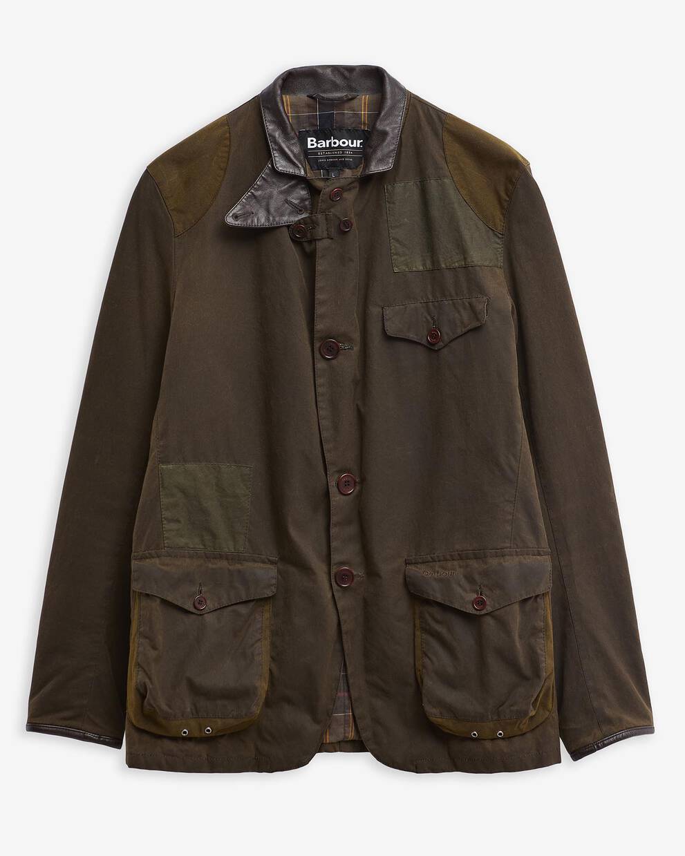 Barbour Re-Loved Beacon Waxed Jacket - Size L Olive