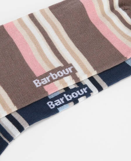 Summer Stripe 2 Pack Socks Pink/Navy Stripe