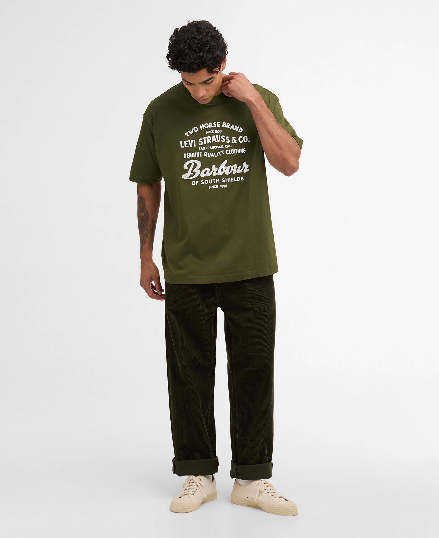 Barbour x Levi's Graphic T-Shirt Canvas Olive image number 3