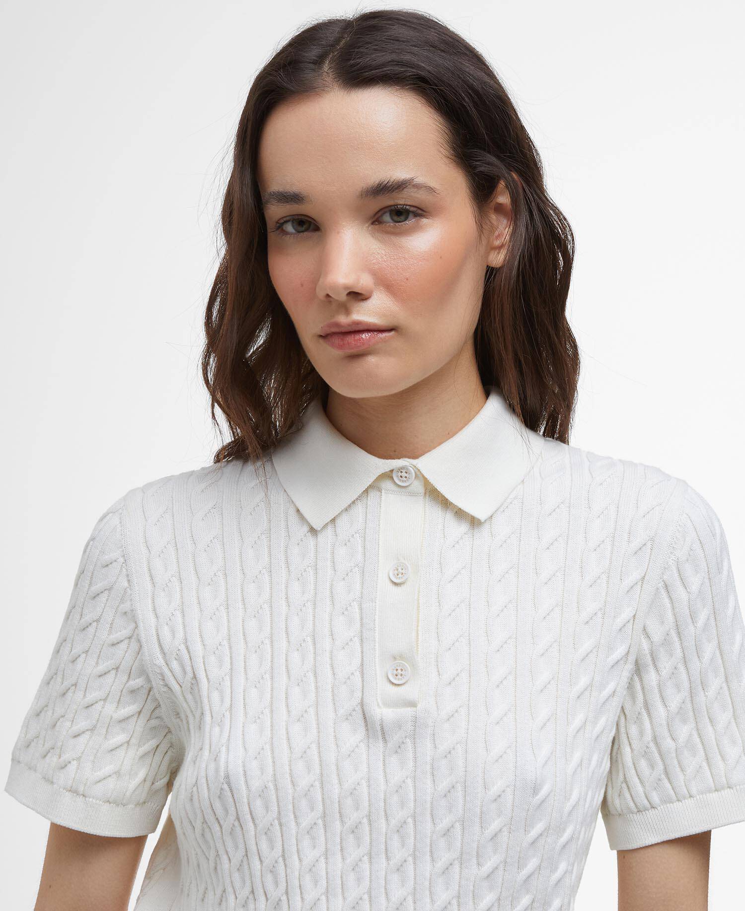 Hartland Knitted Polo Shirt Cloud image number 4