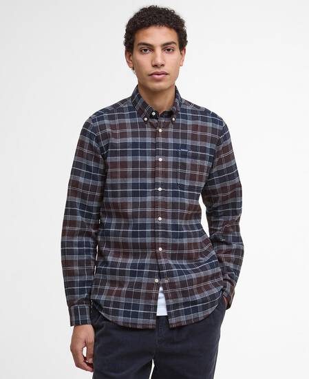 Kyeloch Tailored Long-Sleeved Shirt Midnight Oak Tartan