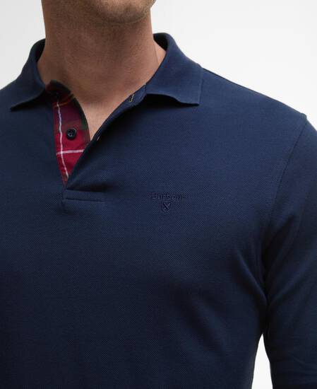 Essential Long-Sleeved Polo Shirt Navy/Winterberry
