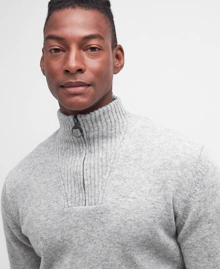 Essential Half-Zip Jumper Light Grey Marl