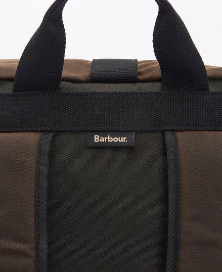 Field Roll-Top Waxed Backpack Olive-Black