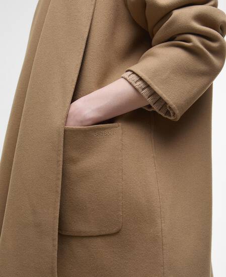 Cappotto in lana con sciarpa incorporata Clementine Camel