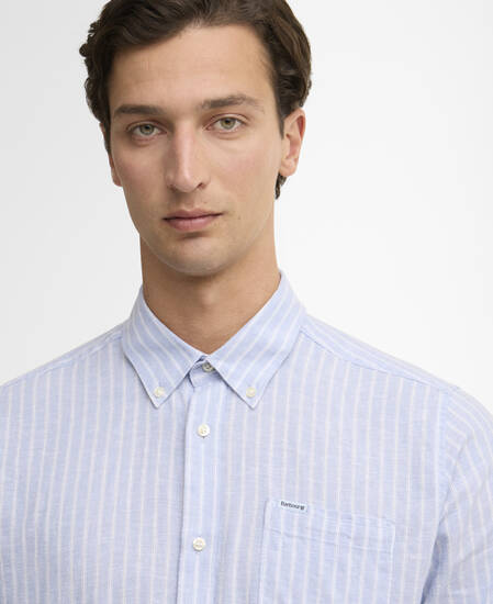 Nelson Striped Long-Sleeved Tailored Shirt Blue