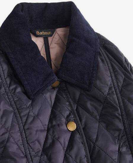 Girls Summer Liddesdale Quilted Jacket Navy-Gardenia