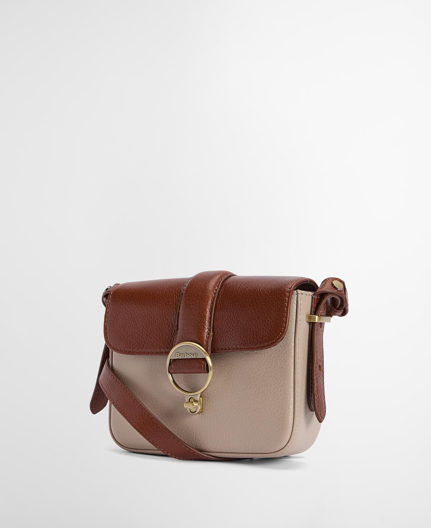 Mini Rosa Leather Crossbody Bag Pebbled Pink/Brown