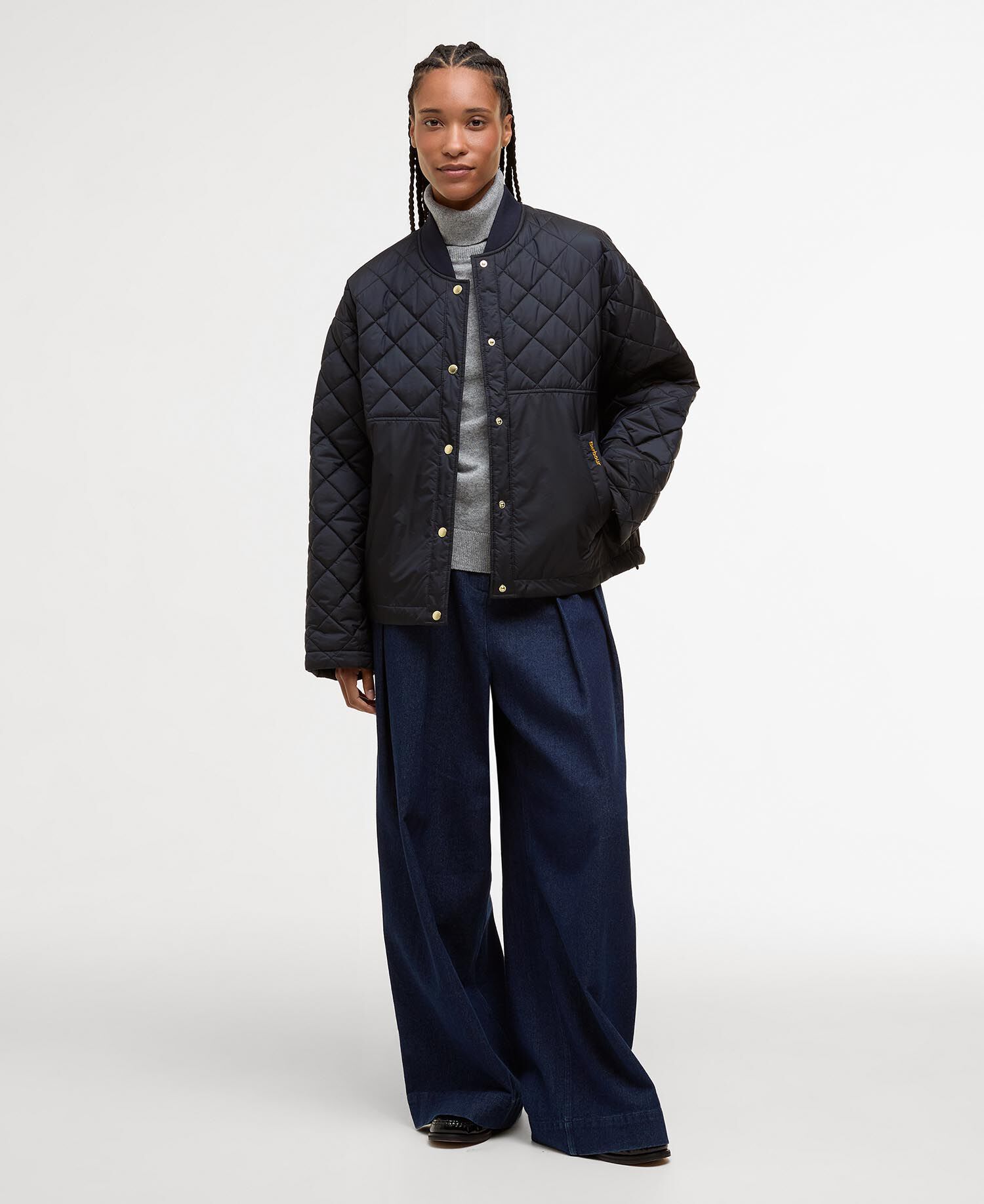 Wetherby Quilted Jacket Dark Navy/Dress Tartan