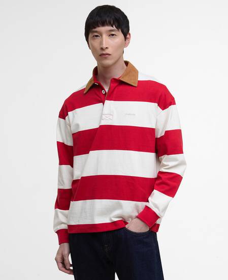 Camicia da rugby oversize Newclose Brick Red
