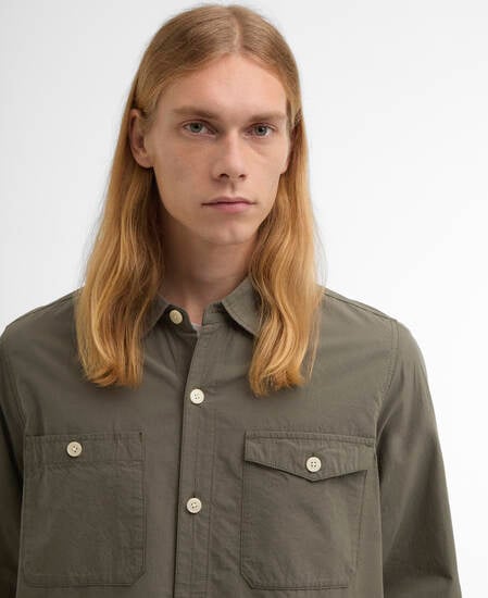 Camicia Ryehill testurizzata dalla vestibilit&agrave; rilassata Green Slate