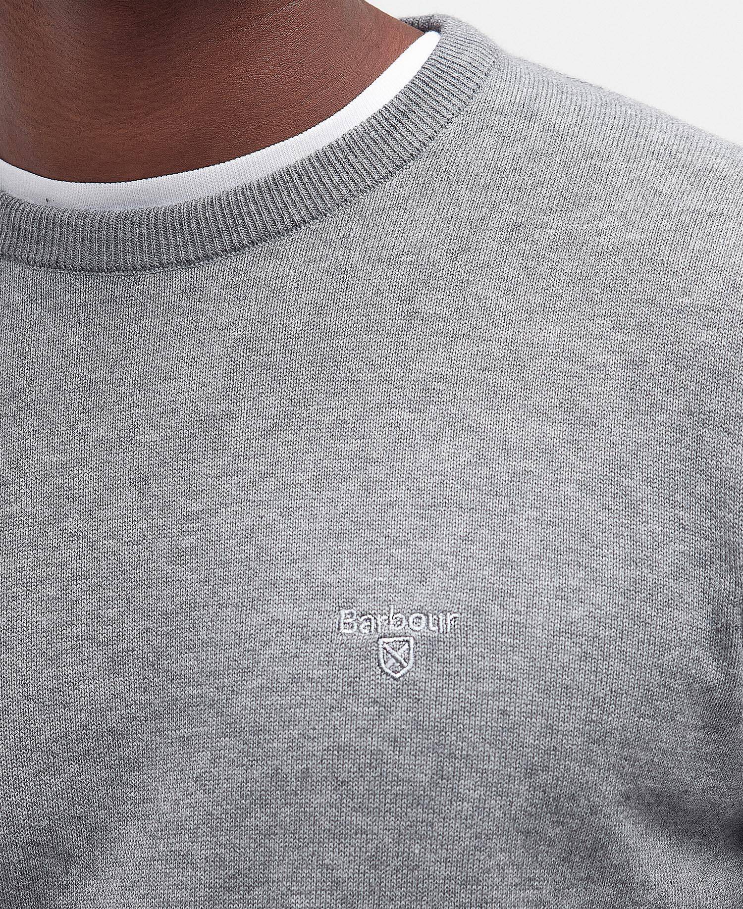 Pima Cotton Crew Neck Jumper Classic Grey image number 3