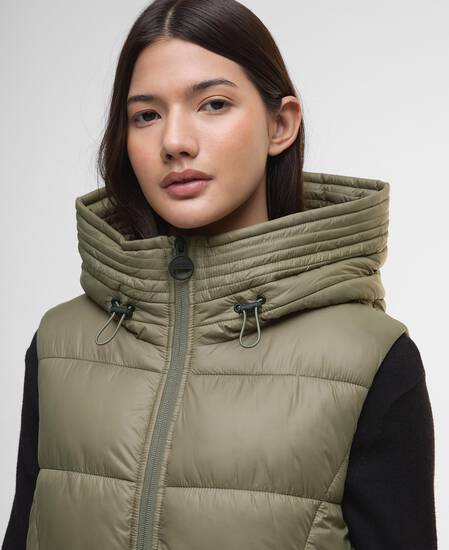 Cecilla Puffer Gilet Dusky Khaki