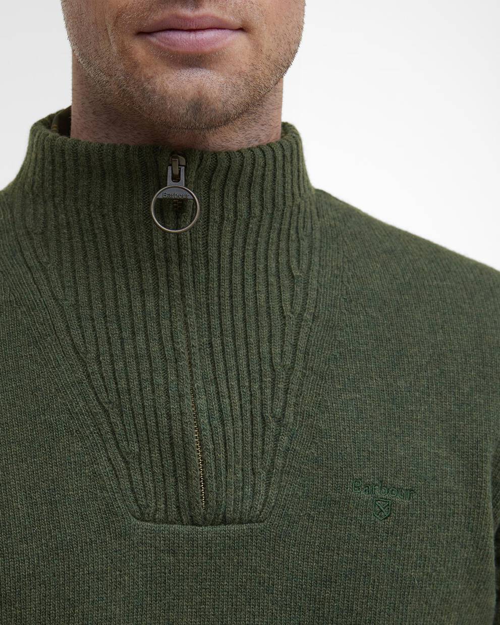 Maglione con mezza zip in lana d'agnello Essential