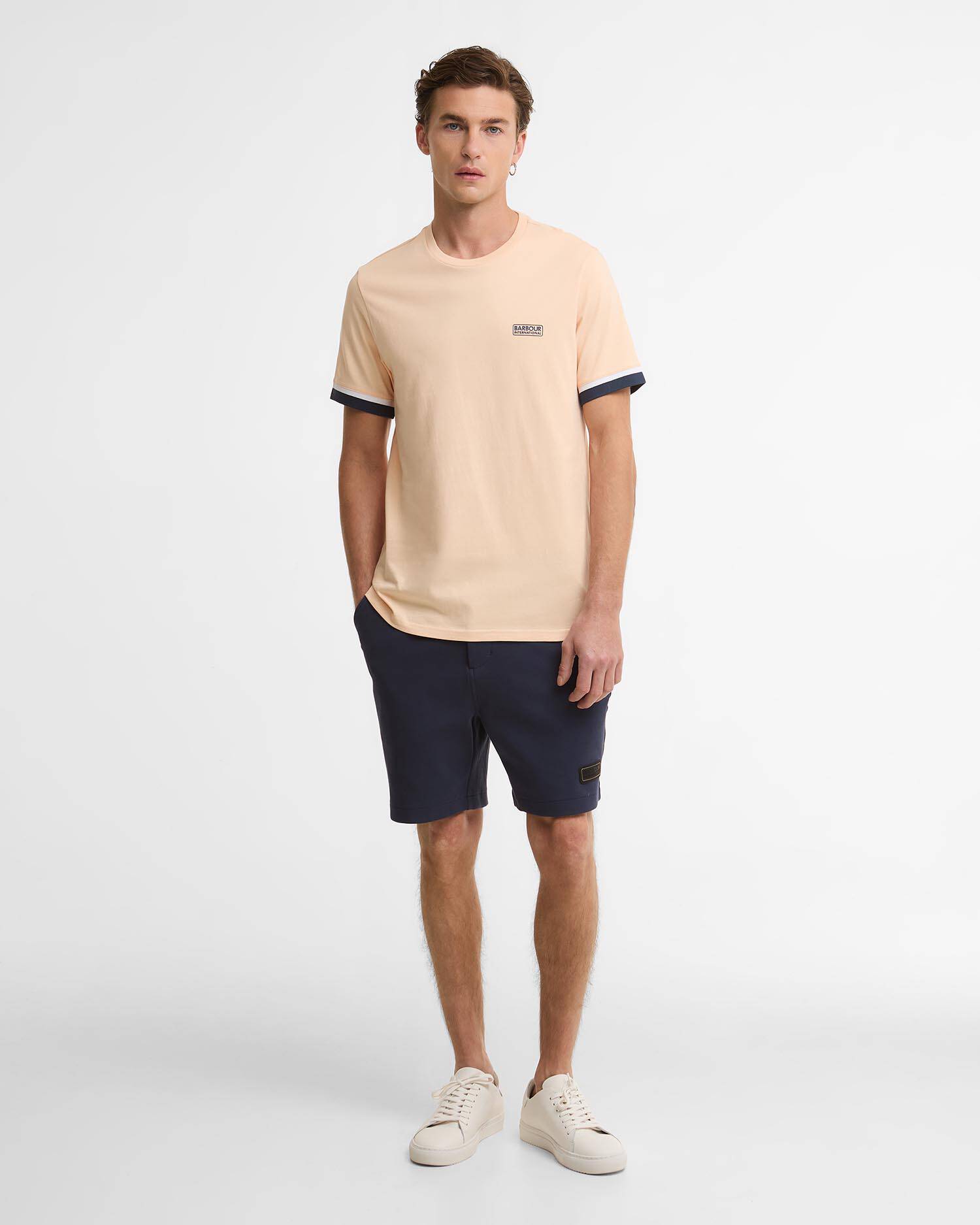 Deep Cuff Evan Tipped T-Shirt Bleached Apricot image number 1