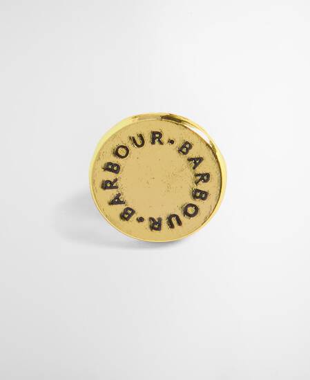Barbour Gold Button Pin Badge Gold