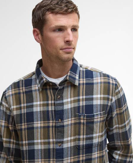 Chopford Relaxed Long-Sleeved Shirt Navy