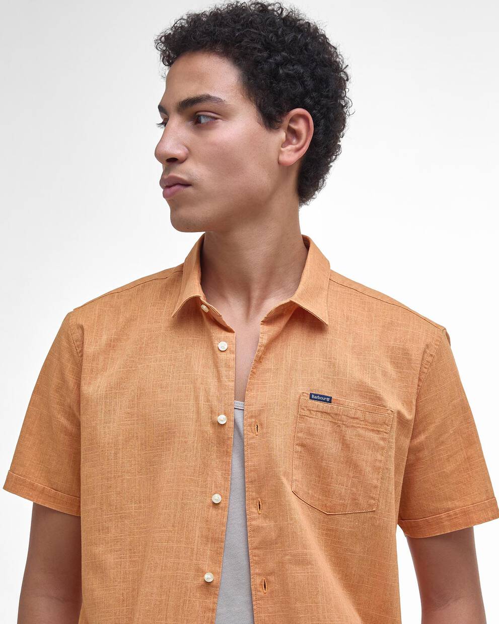 Pigment Dye Slub Short-Sleeved Shirt