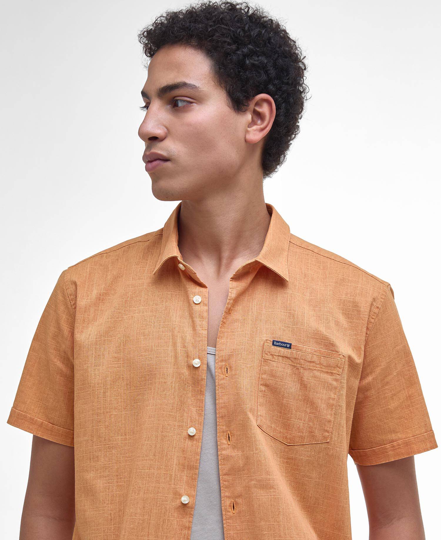 Pigment Dye Slub Short-Sleeved Shirt image number 3