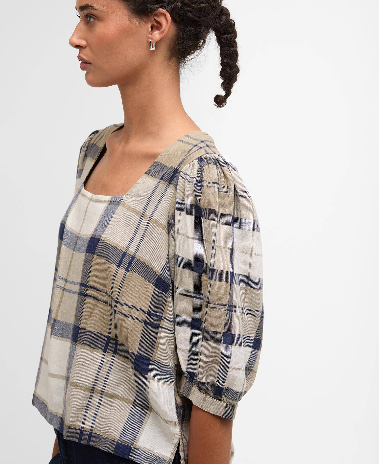 Ballina Shirt Dress Navy Tartan image number 3