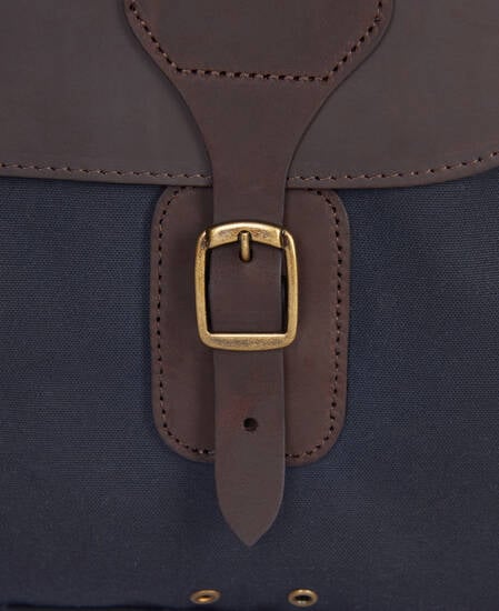 Waxed Leather Briefcase Classic Navy