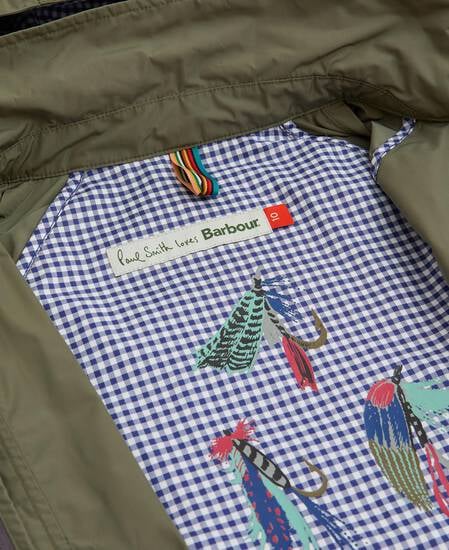 Paul Smith Loves Barbour Broomhill Showerproof Jacket Dusky Khaki/Navy/White Gingham