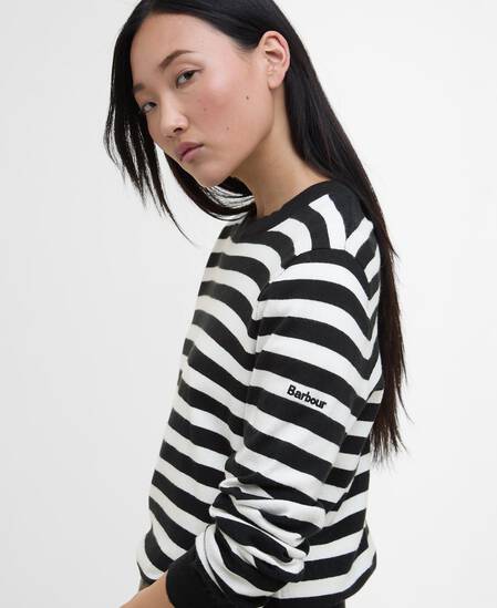 Lois Striped Crew Neck Jumper Cloud/Black Stripe