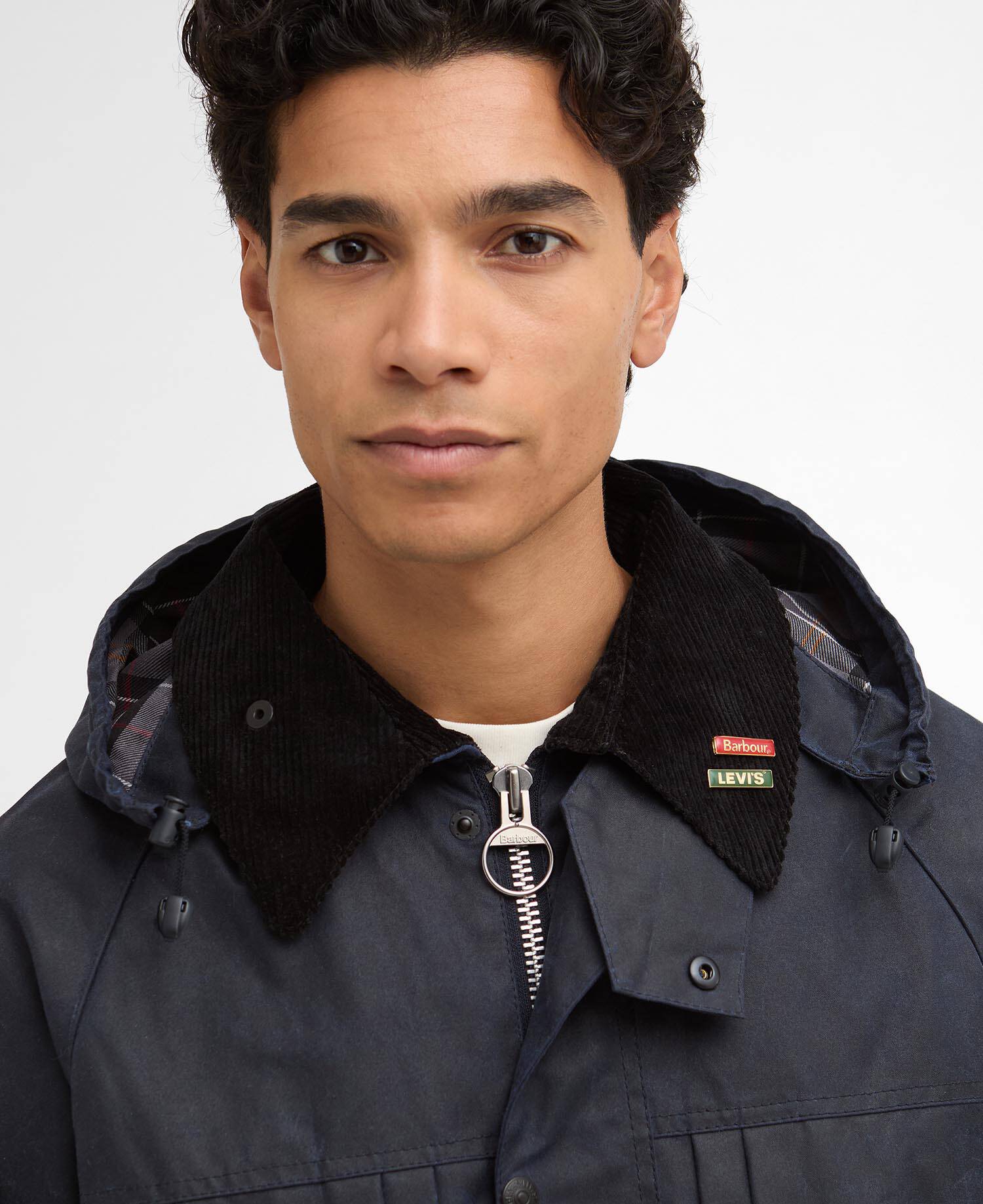 Barbour x Levi's Oversized Bedale Waxed Jacket Royal Navy image number 7