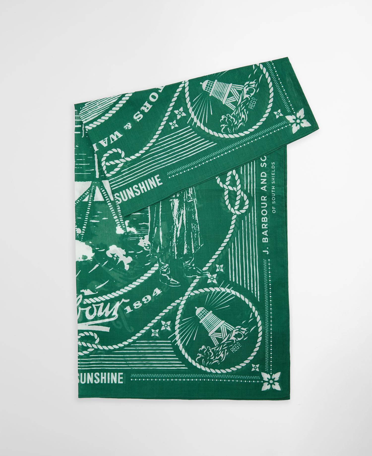 Barbour x Kaptain Sunshine Bandana Green image number 0
