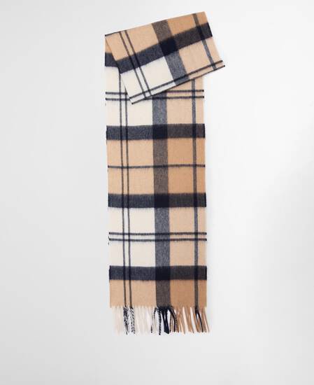 Tartan Cashmere Scarf Hessian Navy Tartan Cashmere Scarf Hessian Navy