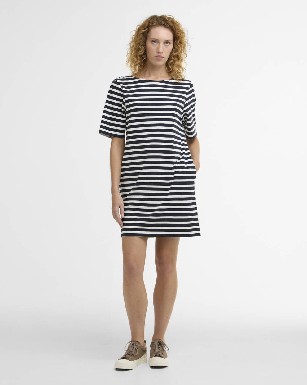 Mini abito con motivo a righe Lucinda Navy Stripe