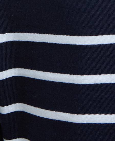 Bradley Striped Long-Sleeved T-Shirt Navy Stripe
