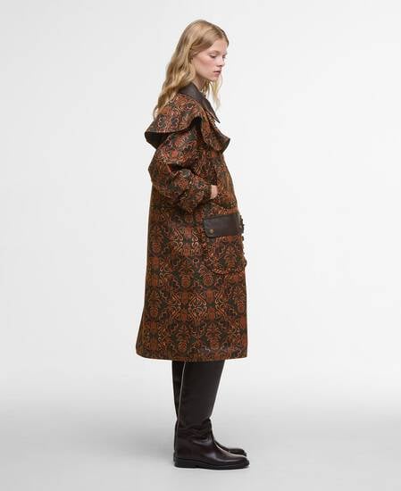 Barbour FARM Rio Luana Waxed Jacket Pineapple/Green Heart Print