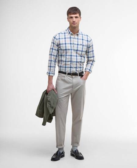Rawley Tailored Long-Sleeved Shirt Sea Haze Tartan