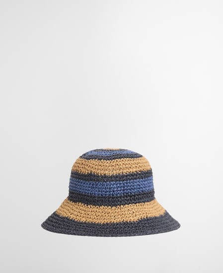 Josie Crochet Hat Indigo/Tan/Black