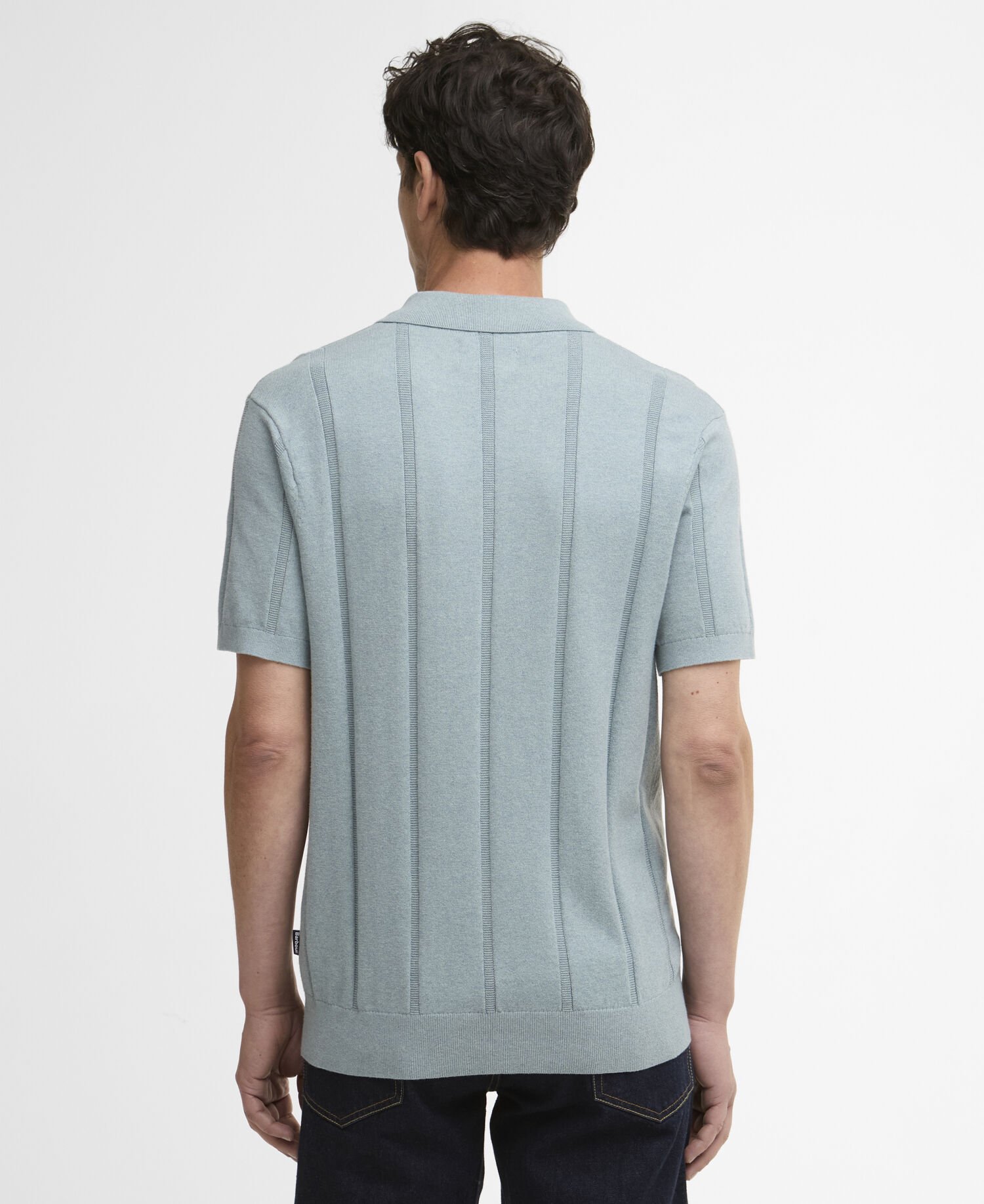 Wellburn Knitted Polo Shirt Slate