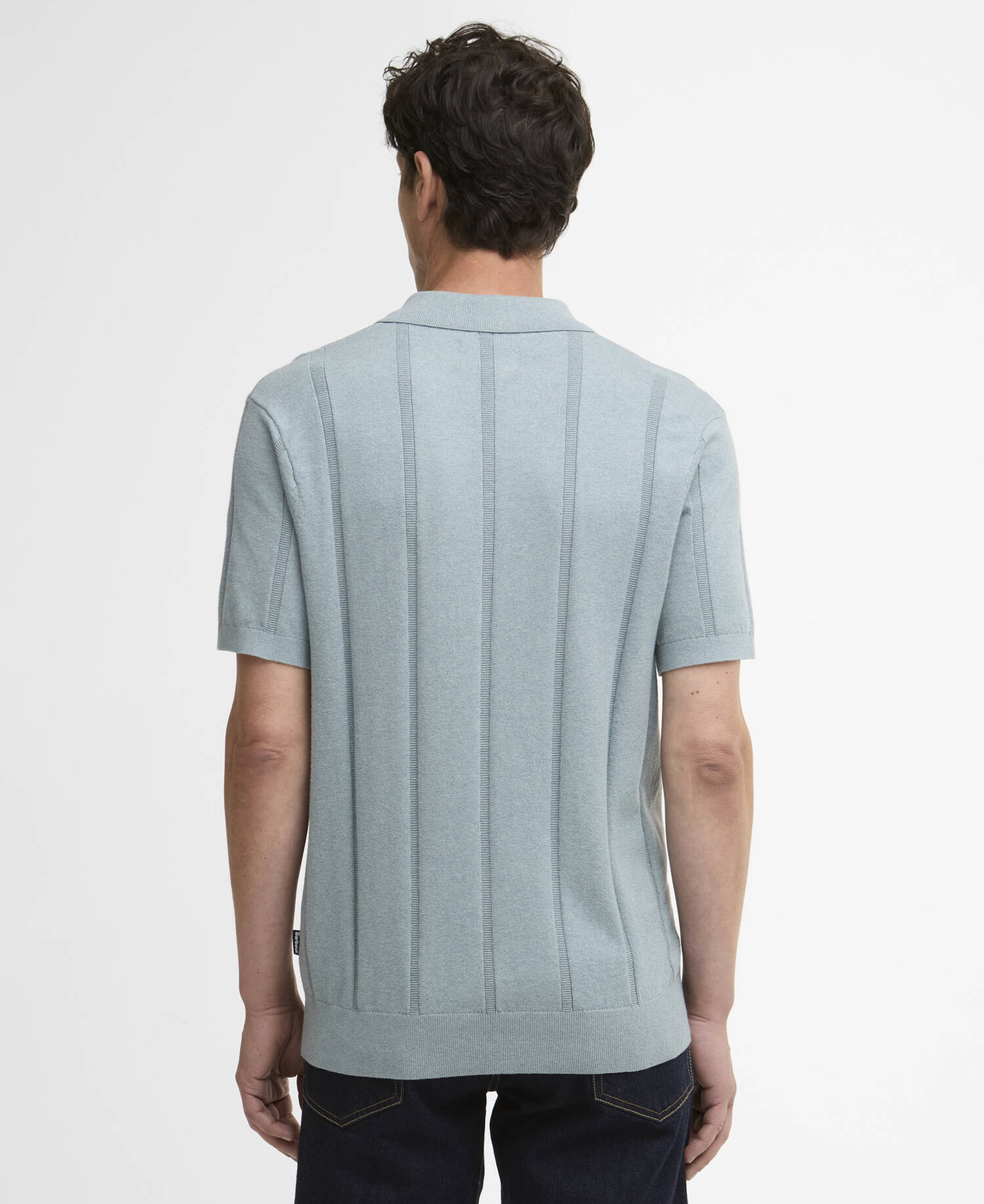 Wellburn Knitted Polo Shirt Slate image number 2