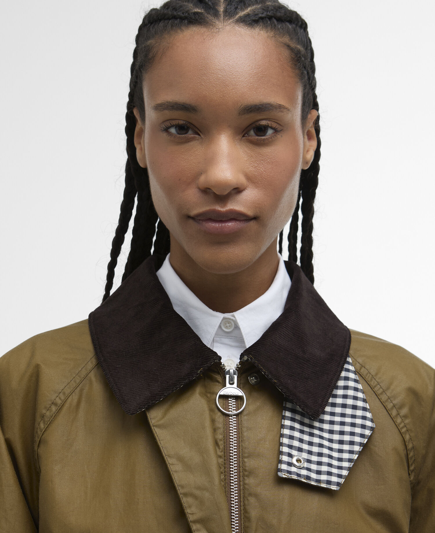 Giacca cerata Wren Sand/Navy Gingham Check